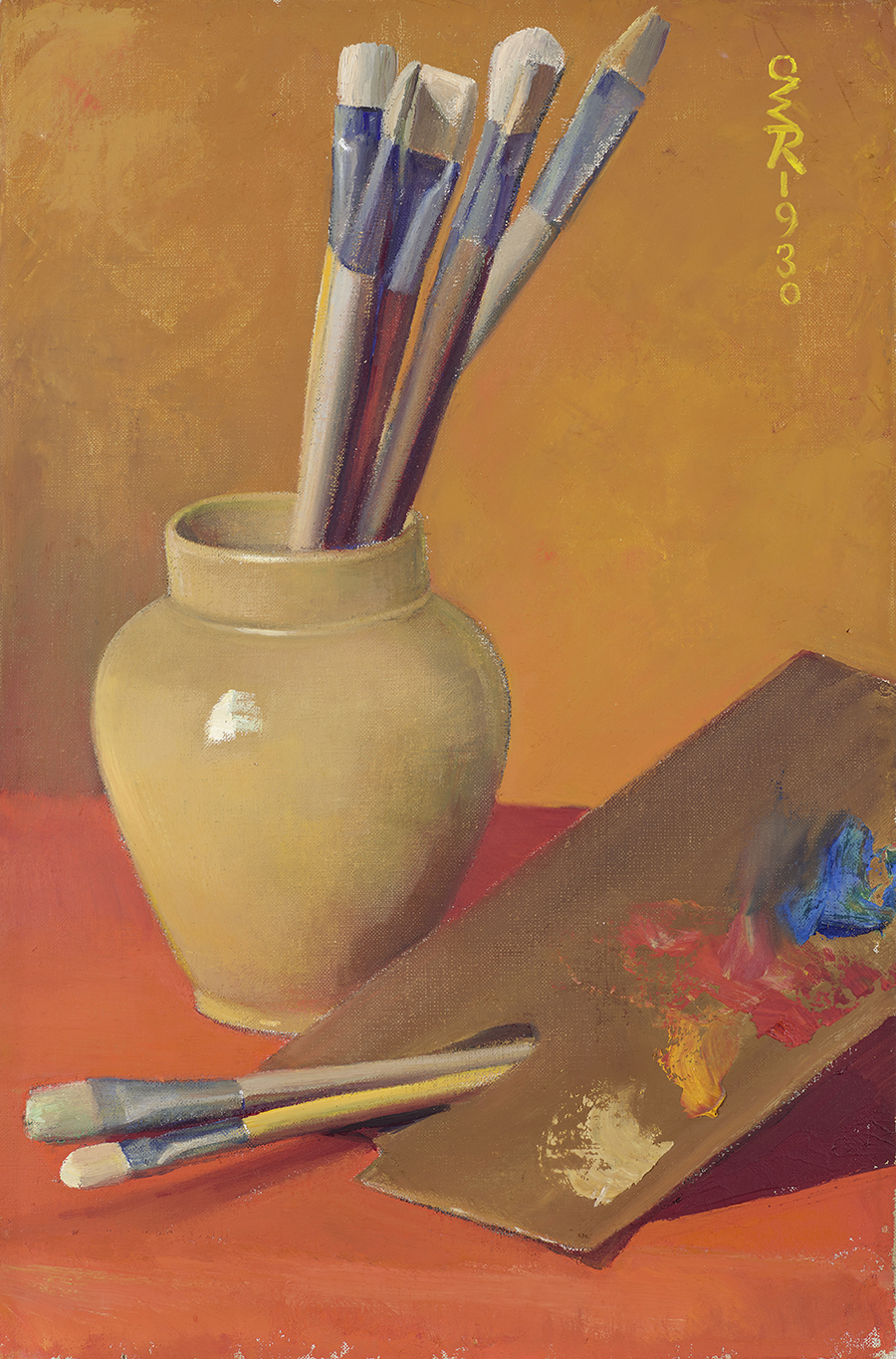 Ottilie W. Roederstein - Stillleben mit Malutensilien, 1930